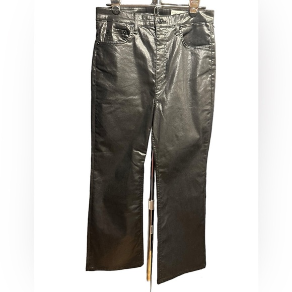 Rag & bone coated black Casey high rise ankle flare jeans size 31 - Picture 1 of 14